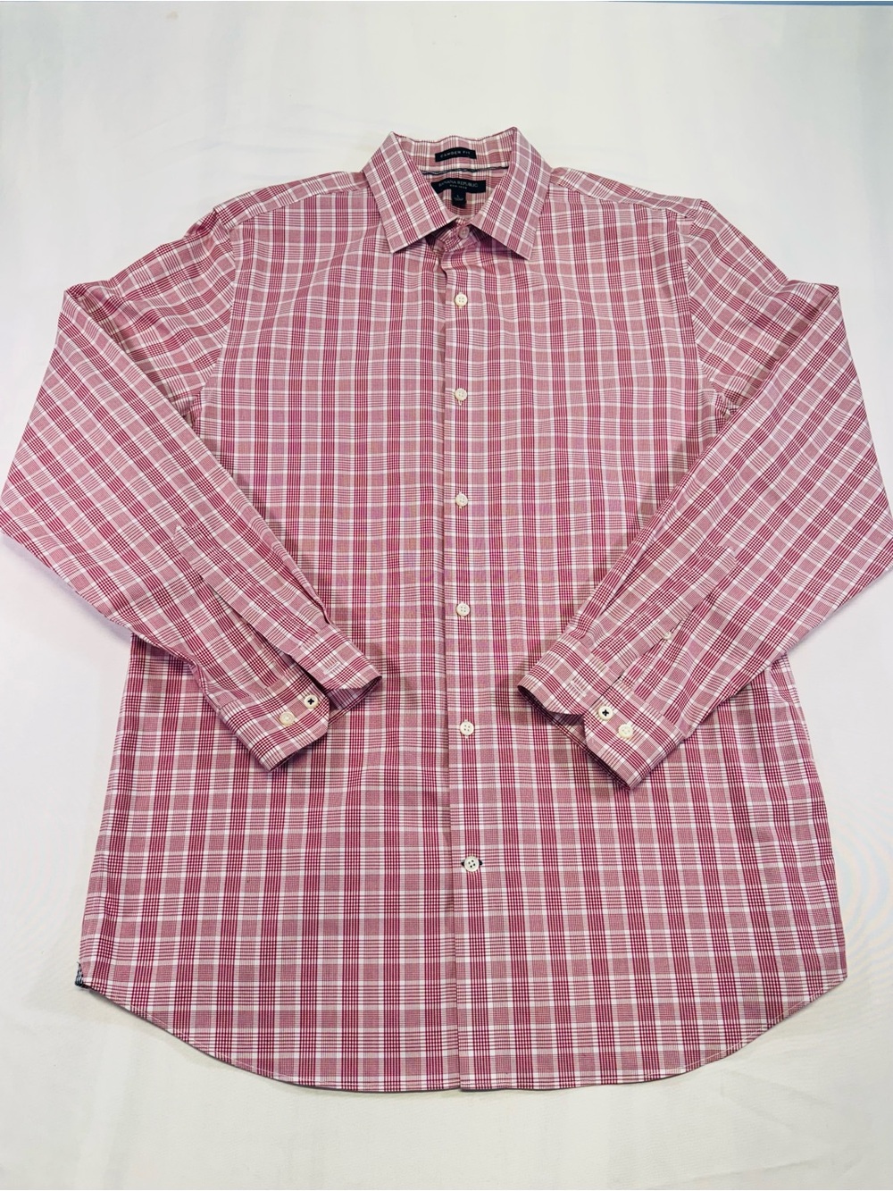 Banana Republic Pink Windowpane Plaid Dress Shirt